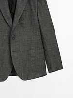 Blazer en lin et coton mélangés