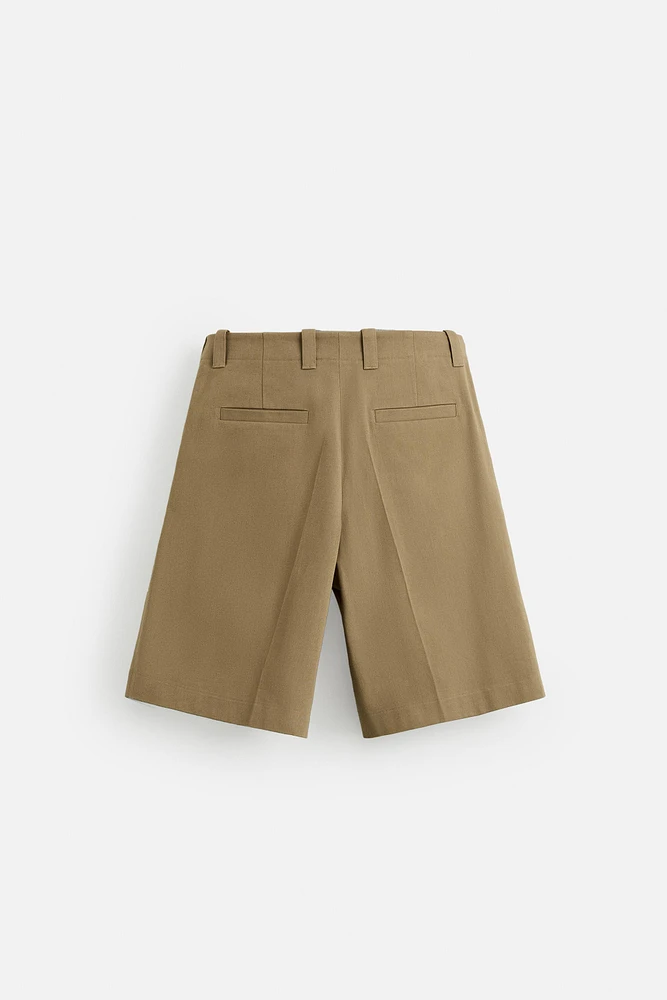 RELAXED FIT PLEATED SHORTS