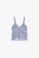 LACE RUFFLE TOP