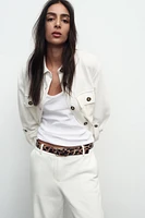 OVERSHIRT WITH CONTRASTING TOPSTITCHING