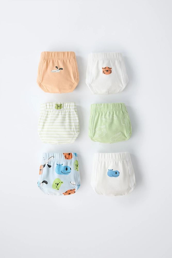 2-6 ANS/ LOT DE SIX SLIPS ANIMAUX