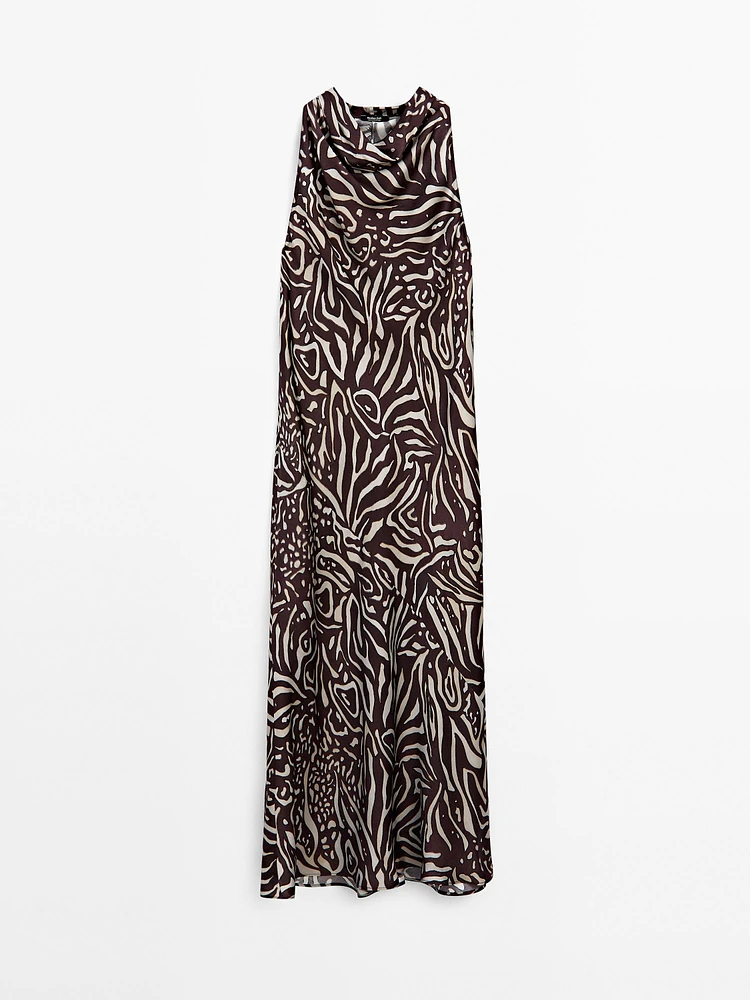 Robe midi fluide imprimée