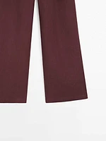 Flowing 100% linen trousers with darts