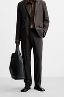 WAXED EFFECT SUIT PANTS