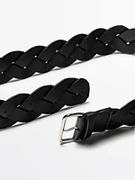 Braided nappa leather belt