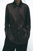 GOLD BUTTON SATIN EFFECT SHIRT