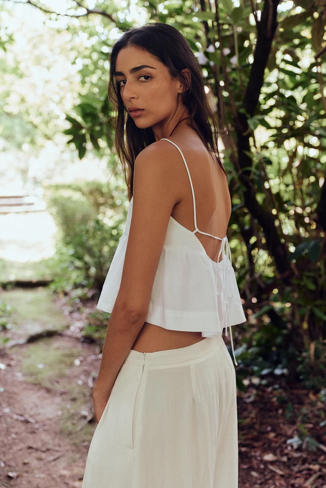 POPLIN PEPLUM TOP