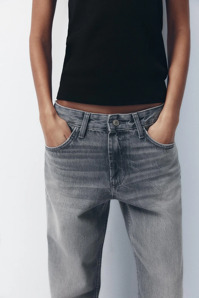 JEAN TRF COUPE LARGE À TAILLE MI-HAUTE LONG