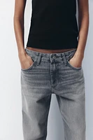 JEAN TRF COUPE LARGE À TAILLE MI-HAUTE LONG