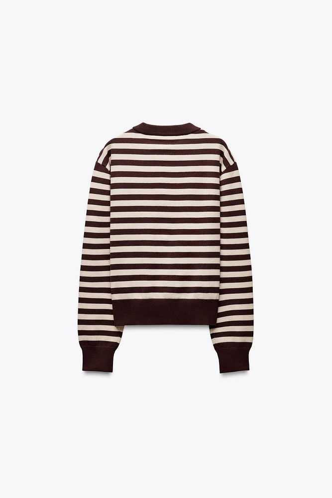 STRIPED KNIT CARDIGAN