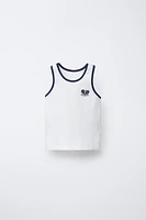 EMBROIDERED RIBBED T-SHIRT