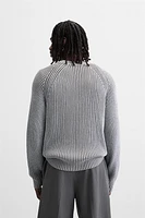 CONTRAST RIBBED CARDIGAN