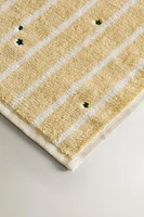 CHILDREN’S STRIPED VELOUR BATH TOWEL WITH STARS