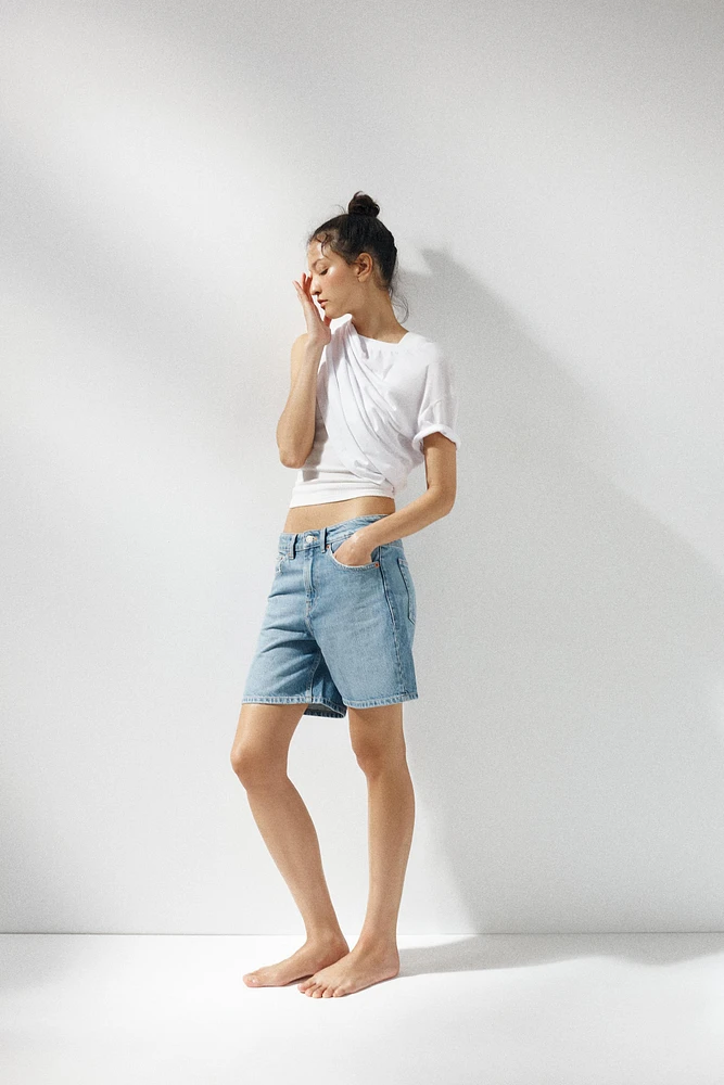 TRF MID-RISE DENIM SHORTS