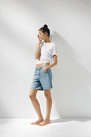 TRF MID-RISE DENIM SHORTS