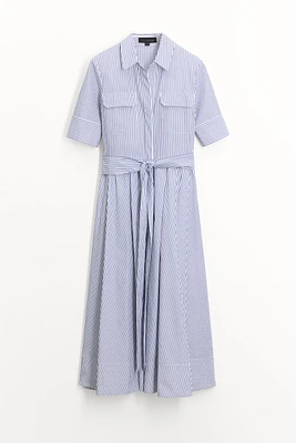 STRIPED POPLIN DRESS ZW COLLECTION