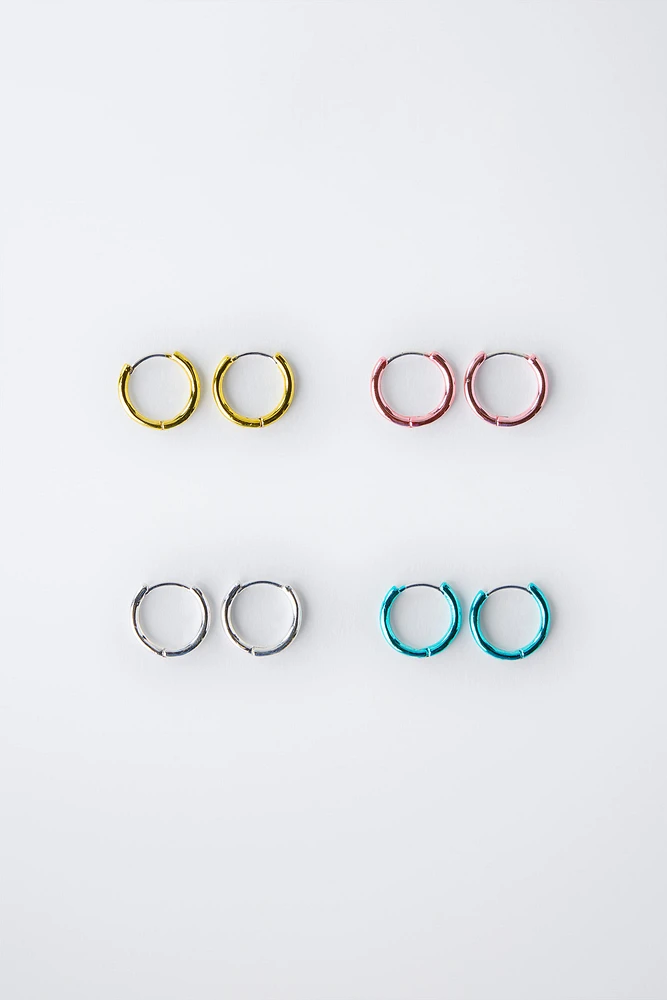 PACK OF FOUR HOOP EARRINGS