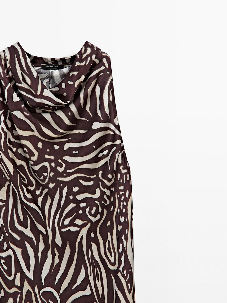 Robe midi fluide imprimée
