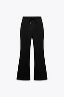 FLARE INTERLOCK PANTS WITH SEAMS