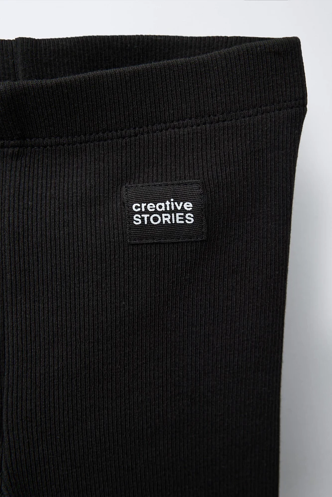 RIB-KNIT BIKE SHORTS