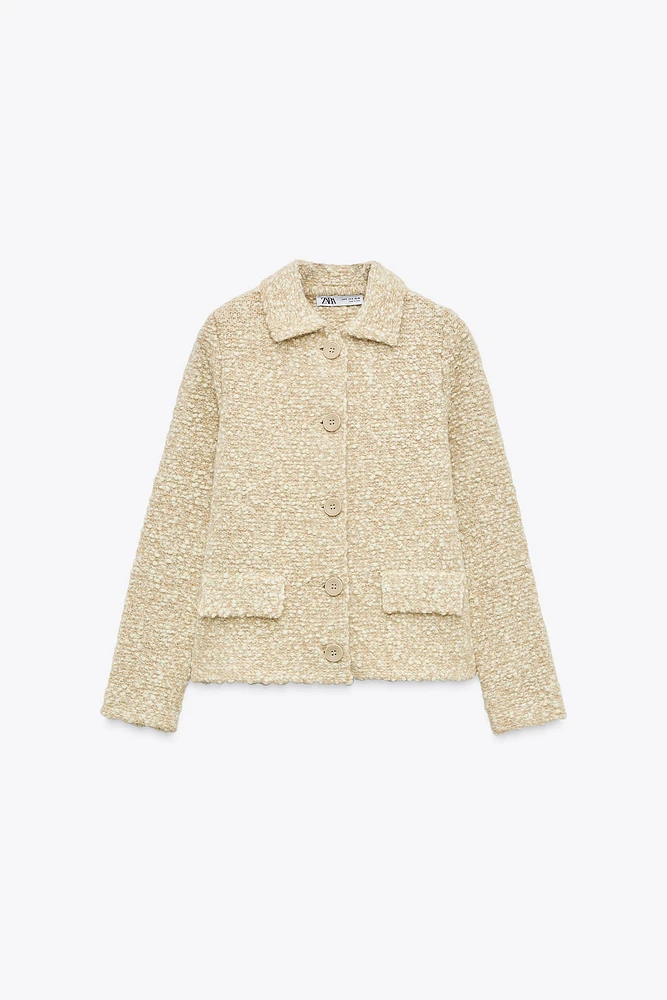 WOOL BLEND KNIT CARDIGAN