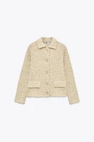WOOL BLEND KNIT CARDIGAN