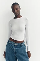 T-SHIRT COTON MODAL MANCHES LONGUES