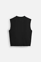 TEXT PRINT TANK T-SHIRT