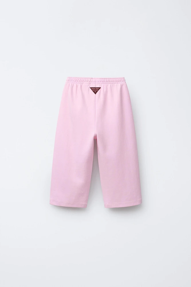 WIDE LEG INTERLOCK PANTS