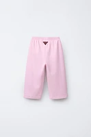 WIDE LEG INTERLOCK PANTS
