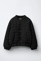QUILTED HEART BOMBER JACKET