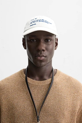 EMBROIDERED TEXT CAP