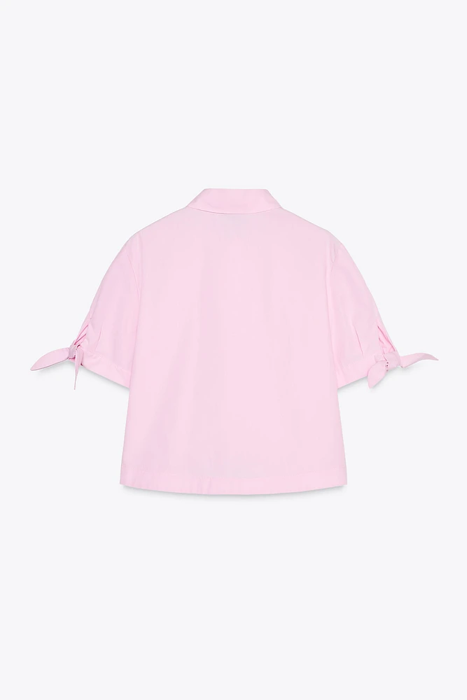 POPLIN SHIRT WITH TIES