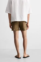 EMBROIDERED MID-LENGTH SWIMSUIT