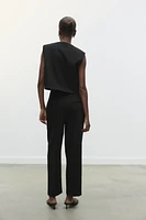 PLEATED WIDE LEG PANTS