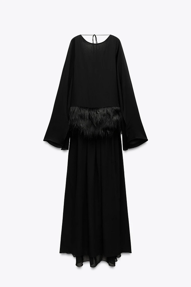 ROBE CEINTURE EFFET FOURRURE LIMITED EDITION