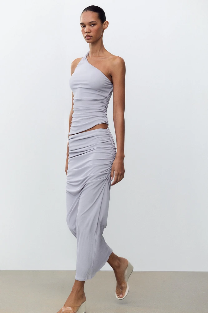 LINEN SKIRT WITH RUCHING