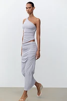 LINEN SKIRT WITH RUCHING