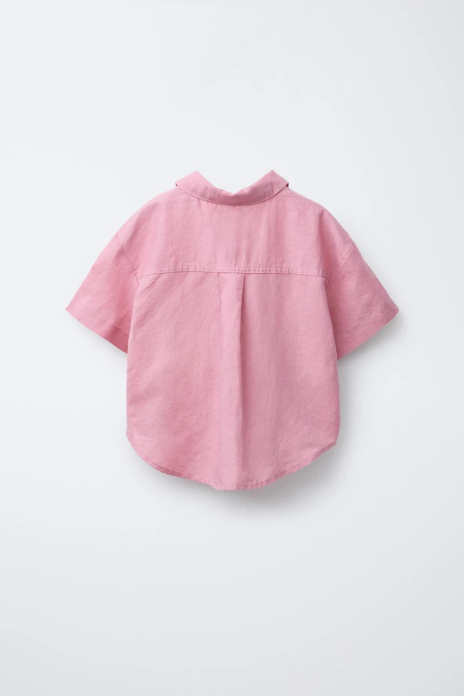 CHEMISE FRONCÉE AVEC LIN