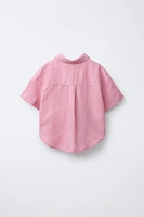 CHEMISE FRONCÉE AVEC LIN