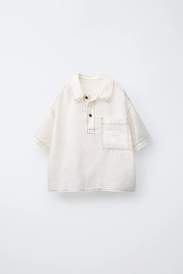 CHEMISE CONTRASTE 100 % LIN