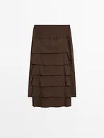 Midi skirt with ruffle detail