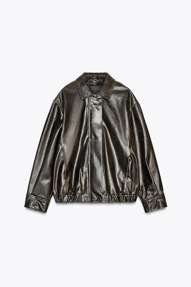 BLOUSON BOMBER EN CUIR 100 % ZW COLLECTION LIMITED EDITION