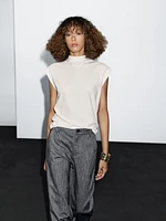 Mid-rise wide-leg trousers