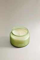 (240 G) BERGAMOT & ROSE, LEATHER SCENTED CANDLE