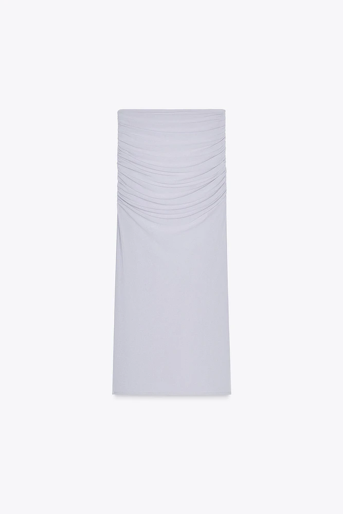 LINEN SKIRT WITH RUCHING