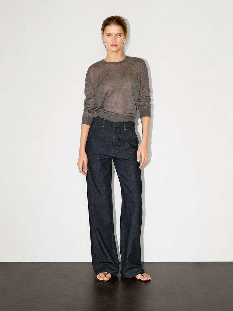 Jean straight taille haute