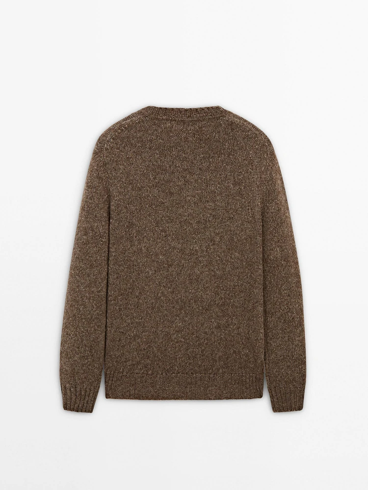 Merino wool blend knit sweater