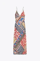 PATCHWORK PRINT MIDI DRESS