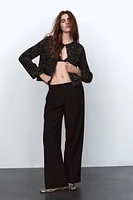 TEXTURED WEAVE JACKET WITH POCKETS